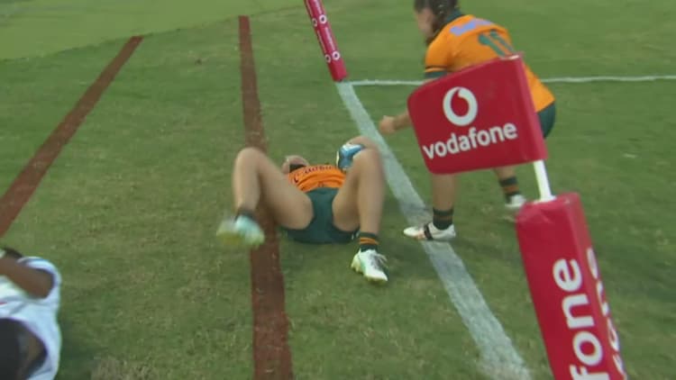 Bienne Terita with a Spectacular Try vs Fiji Women
