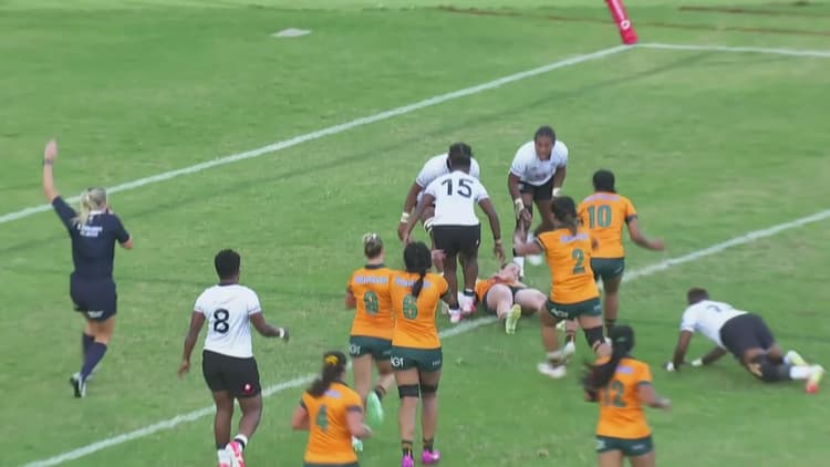 Caitlyn Halse with a Try vs Fiji Women