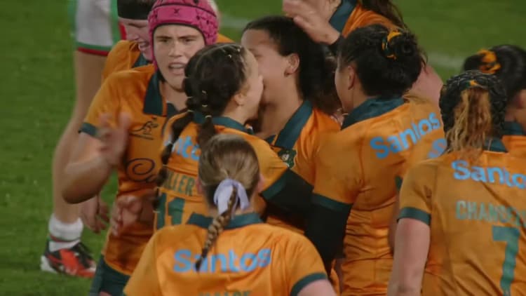 Katalina Amosa with a Try vs Wales Women