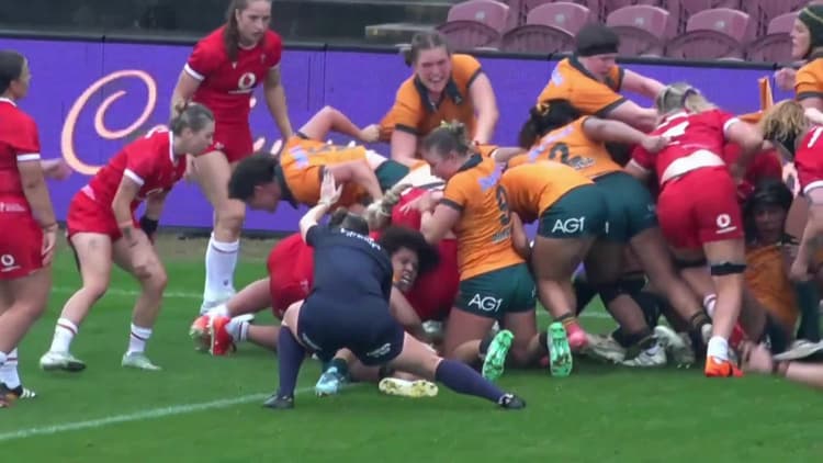 Tabua Tuinakauvadra with a Try vs Wales Women