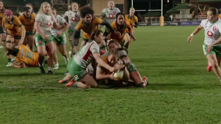 Ashley Marsters with a Try vs Wales Women