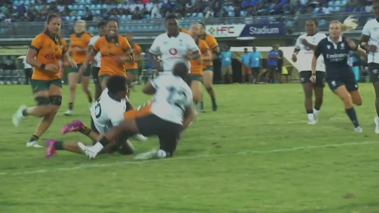 Siokapesi Palu with a Spectacular Try vs Fiji Women