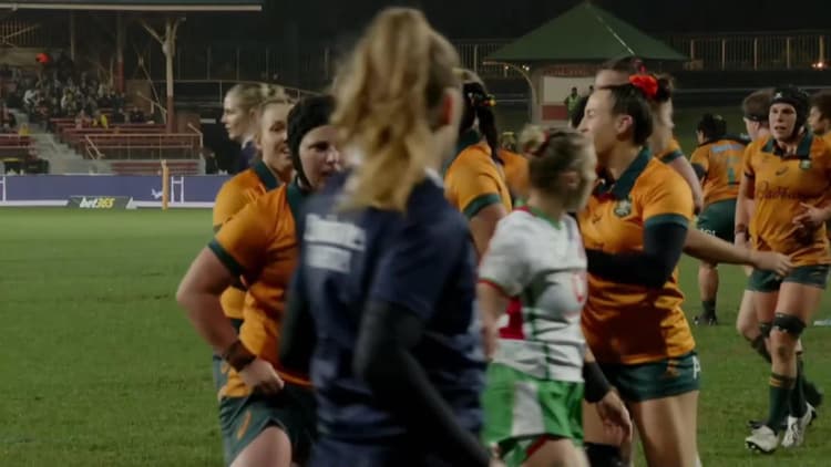 Faitala Moleka with a Try vs Wales Women