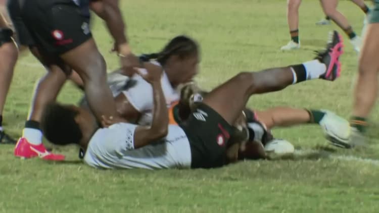 Layne Morgan with a Try vs Fiji Women