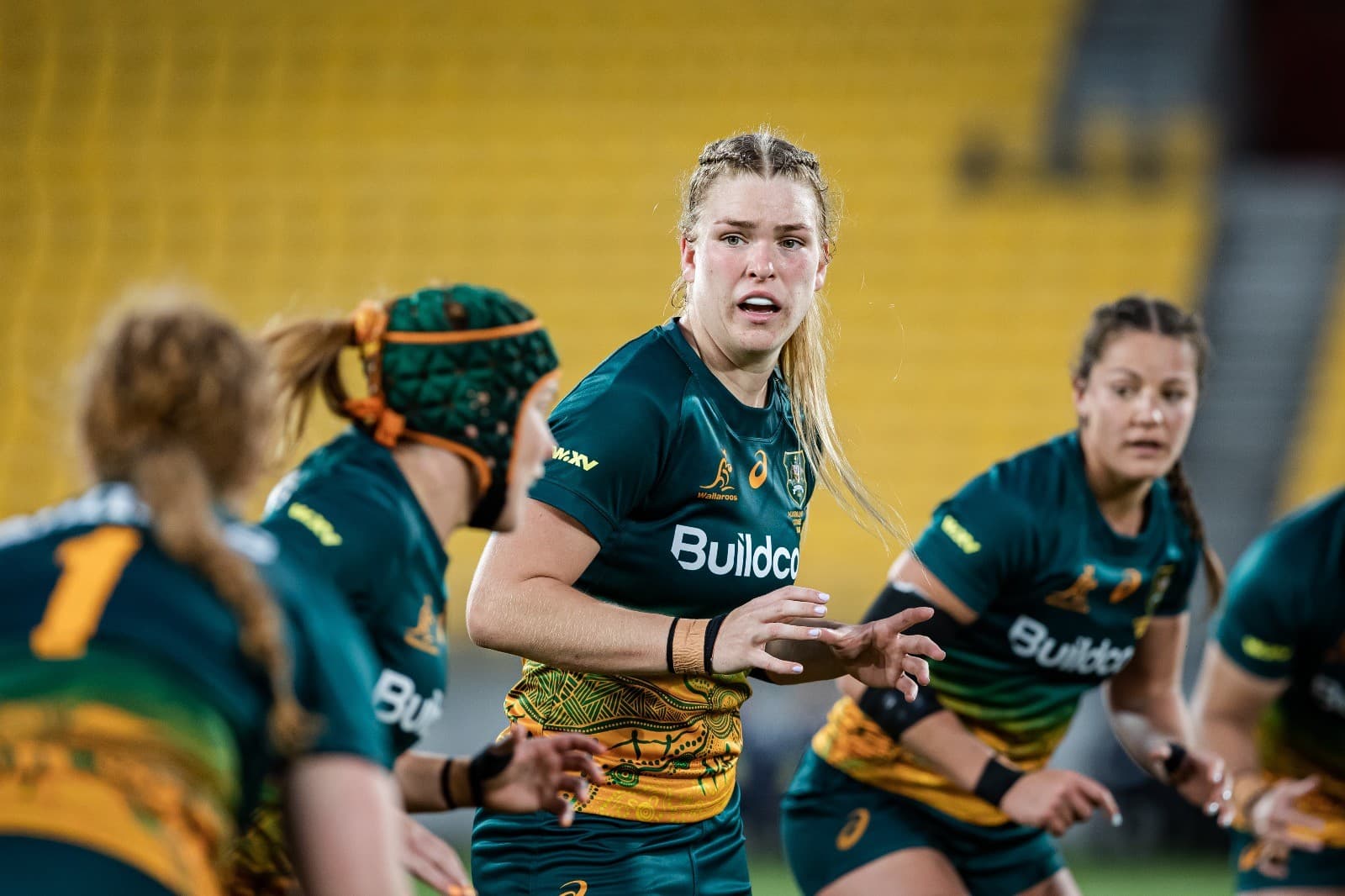 Wallaroo Kaitlan Leaney in action during Australia's WXV1 loss to England last week. Picture: RA/Brendan Hertel