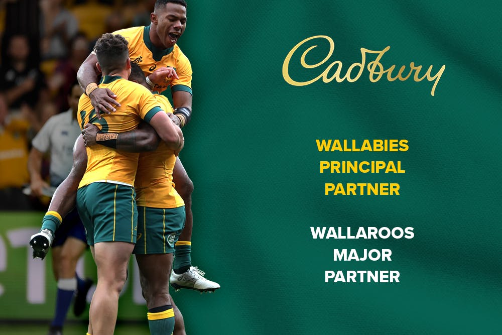 The Cadbury logo take pride of place on the front of the Wallabies jersey for Test matches and on training apparel for the next five years.